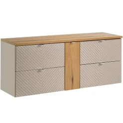 Petits-Meubles Meuble sous-vasque 140cm 4 tiroirs 1 porte Manoa Cachemire et bois* Meuble Sous-Vasque