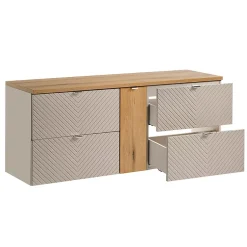 Petits-Meubles Meuble sous-vasque 140cm 4 tiroirs 1 porte Manoa Cachemire et bois* Meuble Sous-Vasque