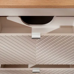 Petits-Meubles Meuble sous-vasque 140cm 4 tiroirs 1 porte Manoa Cachemire et bois* Meuble Sous-Vasque