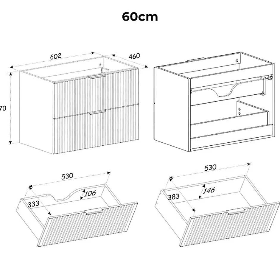Petits-Meubles Meuble sous-vasque 120cm Adriel Bois
