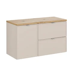 Petits-Meubles Meuble sous-vasque 100cm panier à linge Alba Cachemire