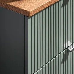 Petits-Meubles Meuble sous-vasque 160cm panier à linge Jade Vert et Bois