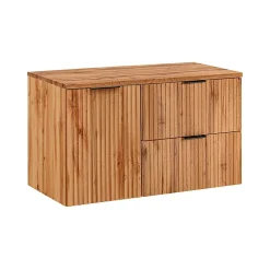Petits-Meubles Meuble sous-vasque 100cm panier à linge Adriel Bois
