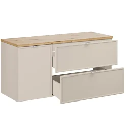 Petits-Meubles Meuble sous-vasque 120cm panier à linge Alba Cachemire