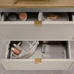Petits-Meubles Meuble sous-vasque 120cm panier à linge Alba Cachemire