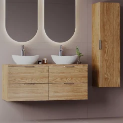 Petits-Meubles Meuble sous-vasque 120cm plan de toilette Astrid Bois