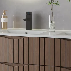 Petits-Meubles Meuble sous-vasque 120cm Siena bois et noir* Meuble Sous-Vasque