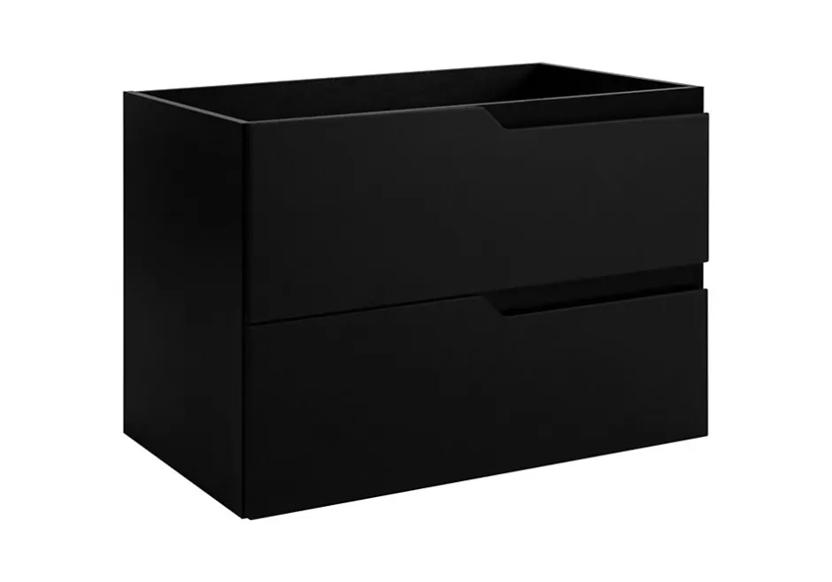 3xE Living Meuble sous-vasque mural pour salle de bain, noir, 80 x 57 x 46 cm, sans plateau* Lave-Mains
