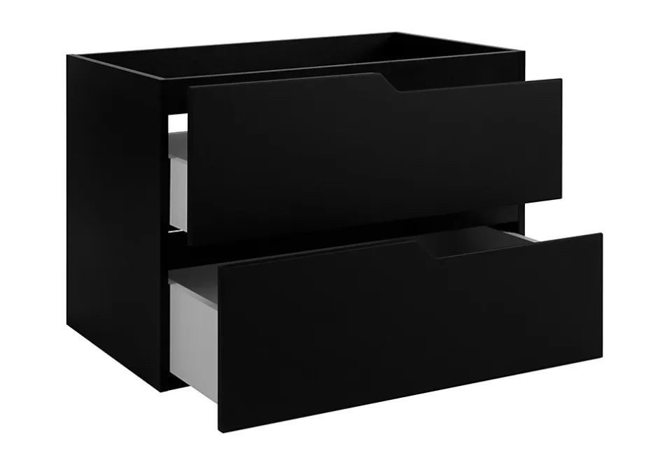 3xE Living Meuble sous-vasque mural pour salle de bain, noir, 80 x 57 x 46 cm, sans plateau* Lave-Mains