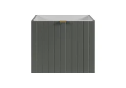 Furnidea Meuble sous-vasque suspendu HARMO 50 cm Façade rainuré vert semi-mat