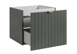 Furnidea Meuble sous-vasque suspendu HARMO 50 cm Façade rainuré vert semi-mat