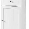 Giantex Meuble sur Pieds de Salle de Bain avec Étagères Réglables Tiroir et 1 Porte Armoire de Rangement pour Salle de Bain Blanc* Meuble Sous-Vasque