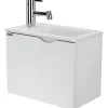 Sanindusa Meuble suspendu pour lave-mains 1 porte Alicante 60x25 hauteur 45cm blanc (lave-mains et mitigeur non inclus)* Lave-Mains