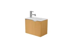 Sanindusa Meuble suspendu pour lave-mains 1 porte Alicante 40x25 hauteur 33cm couleur hêtre (lave-mains et mitigeur non inclus)* Lave-Mains