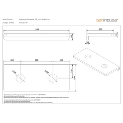 Sanindusa Meuble suspendu pour lave-mains 1 porte Alicante 40x25 hauteur 33cm couleur hêtre (lave-mains et mitigeur non inclus)* Lave-Mains