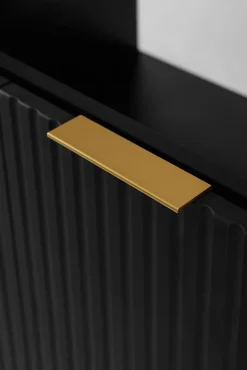 Furnidea Meuble suspendu sous lavabo avec 2 portes FLOW NOIR 80 cm