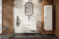 Furnidea Meuble suspendu sous lavabo FLOW blanc 80 cm* Meuble Sous Lavabo