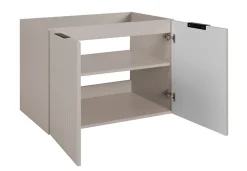 Furnidea Meuble suspendu sous lavabo avec 2 portes FLOW CACHEMIRE 80 cm* Meuble Sous Lavabo