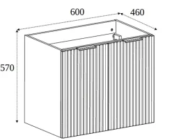 Furnidea Meuble suspendu sous lavabo avec 2 portes FLOW NOIR 60 cm* Meuble Sous Lavabo