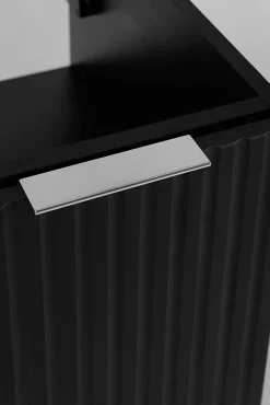 Furnidea Meuble suspendu sous lavabo avec 2 portes FLOW NOIR 60 cm* Meuble Sous Lavabo