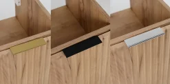 Furnidea Meuble suspendu sous lavabo avec 2 portes FLOW CHÊNE 80 cm