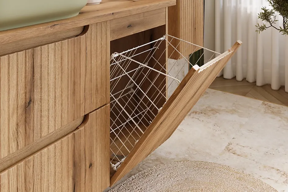 Furnidea Meuble suspendu sous vasque 80 cm à tiroirs NOVA chêne Coast Evoke* Meuble Sous-Vasque