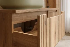 Furnidea Meuble suspendu sous vasque 50 cm à tiroirs NOVA chêne Coast Evoke