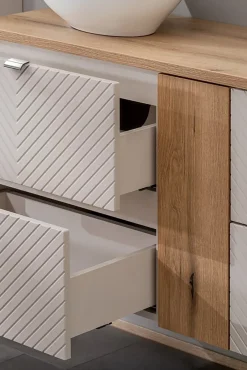 Furnidea Meuble suspendu sous vasque avec 2 tiroirs VIVA CACHEMIRE 80 cm