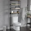 IDMarket Meuble étagère dessus WC 4 étagères DETROIT design industriel