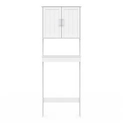 IDMarket Meuble étagère dessus WC WALDO placard bois blanc