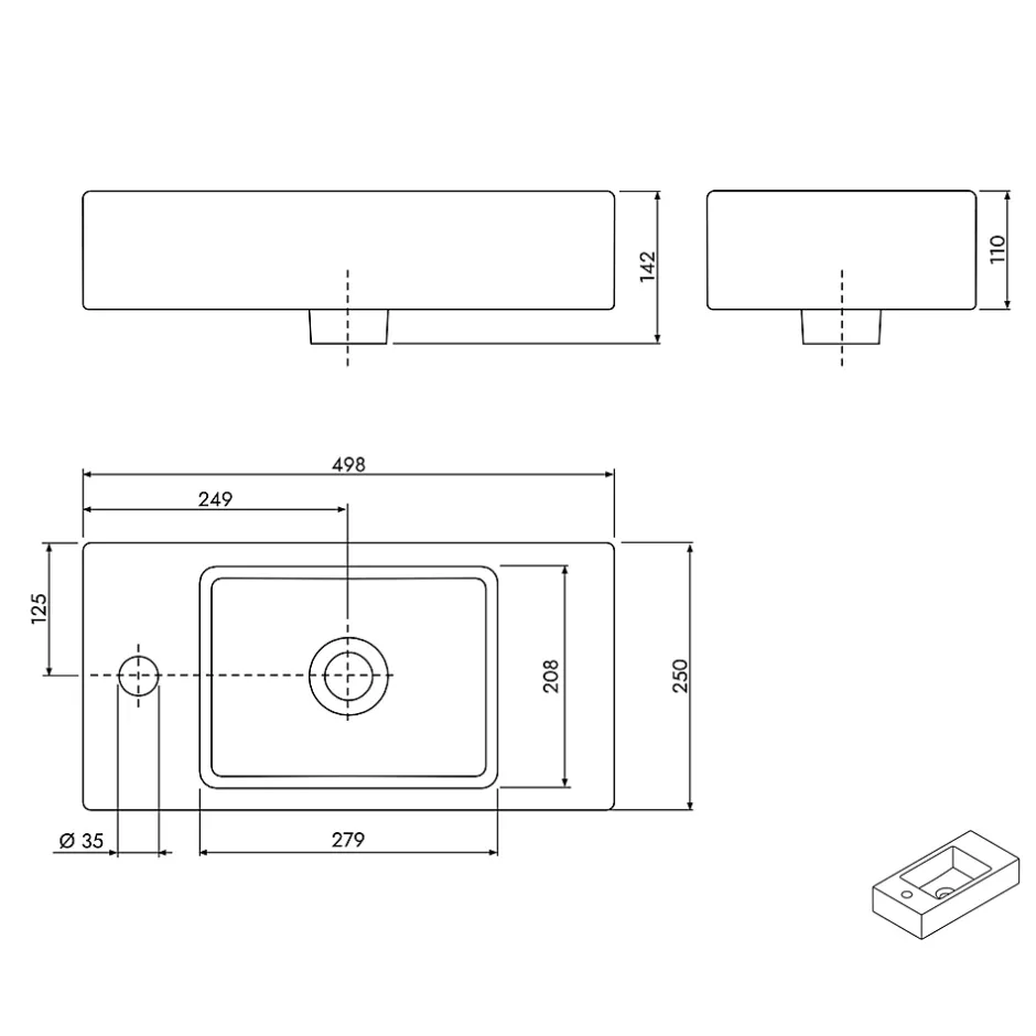 Bernstein Meuble vasque Abricot mat de salle de bain 55x24x59cm (LxPxH) 1 porte à droite + 2 cases rangement - BELDIVO