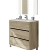 Pegane Meuble Vasque avec miroir coloris Cambrian - Hauteur 90 x Longueur 81.5 x Profondeur 46.5 cm* Meuble Sous-Vasque