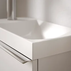 Bernstein Meuble vasque Beige strié de salle de bain 40x22x55cm (LxPxH) + vasque céramique, Poignée Chrome - TIM40