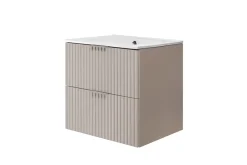 3xE Living Meuble vasque, Cachemire, 60 x 57 x 46 cm, poignée argentée, sans plateau* Lave-Mains