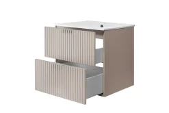 3xE Living Meuble vasque, Cachemire, 60 x 57 x 46 cm, poignée argentée, sans plateau* Lave-Mains