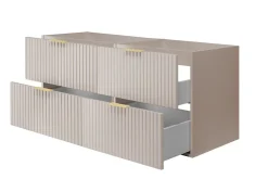 3xE Living Meuble vasque, Cachemire, 120 (2 x 60) x 57 x 46 cm, poignée dorée, sans plateau