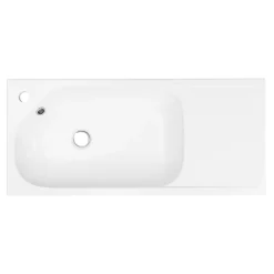 GoodHome Meuble vasque faible profondeur blanc avec porte-serviettes l.85 x H.82 x P.36 cm + plan vasque résine blanc, Maza* Meuble De Salle De Bains Faible Profondeur