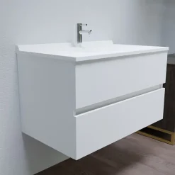 Cuisibane Meuble vasque L 90cm P 55cm ROMY - Blanc brillant