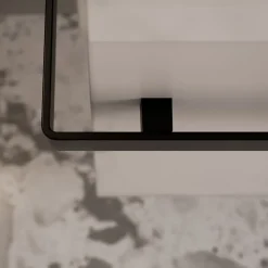 Bernstein Meuble vasque lave-main Blanc mat 45x35x50cm (LxPxH) 1 tiroir + rangement droite + poignée Noir mat - COMPACT450* Lave-Mains