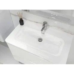 Sanitaire Meuble vasque LUNA Blanc brillant 80 cm - SANS miroir