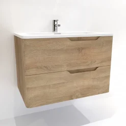 Sanitaire Meuble vasque LUNA Bois Clair 80 cm - SANS miroir