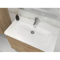 Sanitaire Meuble vasque LUNA Bois Clair 80 cm - SANS miroir