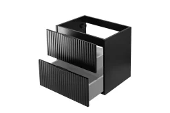 3xE Living Meuble vasque, Noir, 60 x 57 x 46 cm, poignée noire, sans plateau* Lave-Mains