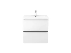 Cooke & Lewis Meuble vasque suspendu blanc brillant l.60 cm Imandra + plan vasque blanc céramique Nira, GoodHome