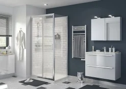 GoodHome Meuble vasque suspendu blanc brillant l.60 cm Imandra + plan vasque blanc résine Mila,* Meuble Vasque