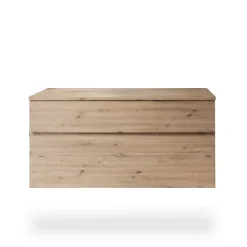 Meuble vasque suspendu effet chêne artisan l.120 cm + plan de toilette, Calao* Meuble Buanderie|Meuble Vasque