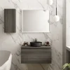 Ipiemme SRL Meuble vasque suspendu effet chêne Metz l.90 cm + plan de toilette effet chêne Metz, Pura+