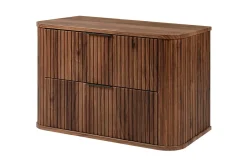 3xE Living Meuble vasque suspendu pour salle de bain, chêne noyer, 80,4 x 51,7 x 41,5 cm