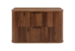 3xE Living Meuble vasque suspendu pour salle de bain, chêne noyer, 80,4 x 51,7 x 41,5 cm