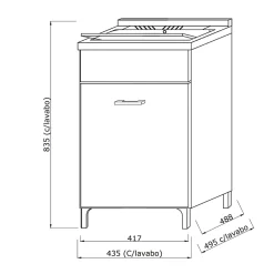 Kiamami Valentina Meuble Évier 45Cm Chêne Blanc Avec Planche À Laver - Pratique